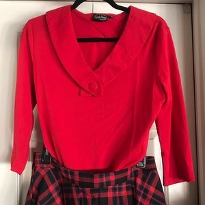 Voodoo Vixen red 3/4 sleeve t-shirt size XL,10 USA